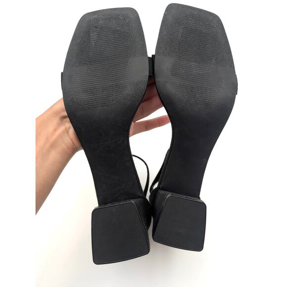 Abound Finn Ankle Strap Heel Sandal Open Toe Women's Black Size US9.5M EU40 - Picture 7 of 10